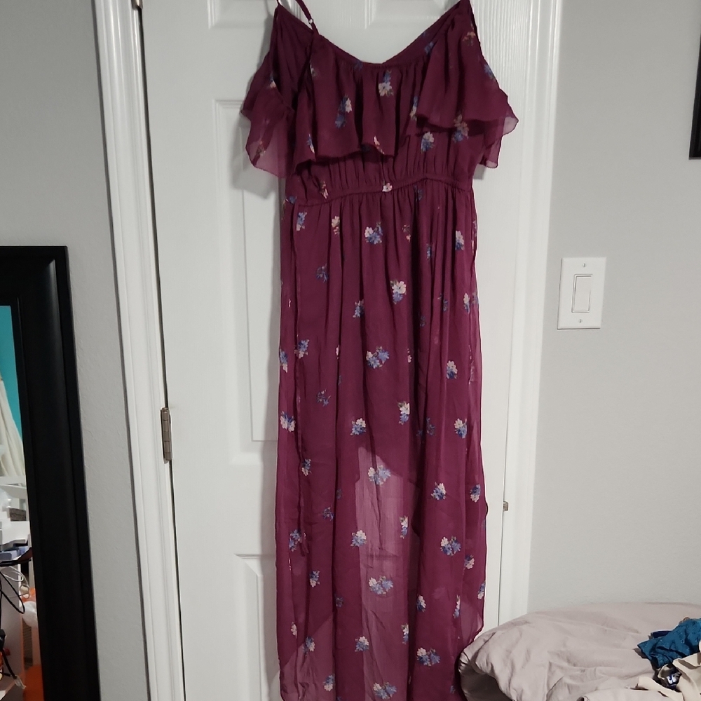 Abercrombie & Fitch Plum Dress with Floral Detail
